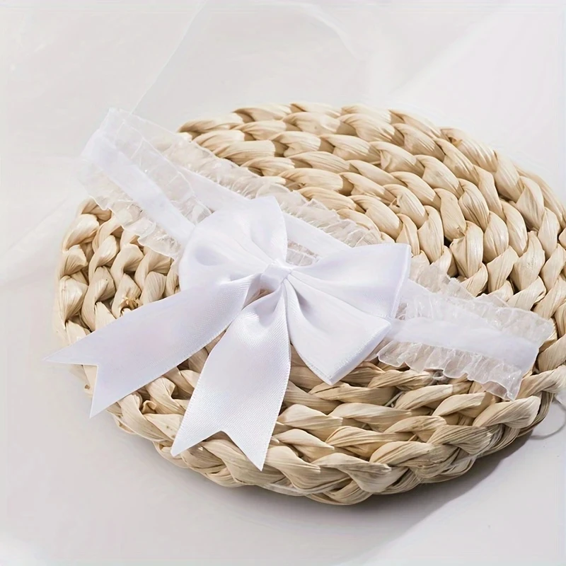 Weiße Spitzen-Schleifen-Strumpfhalter, modischer, eleganter Braut-Beinring, Oberschenkelkette, luxuriöser Hochzeits-Hosenträger, Accessoire, Damengürtel – Detail 8