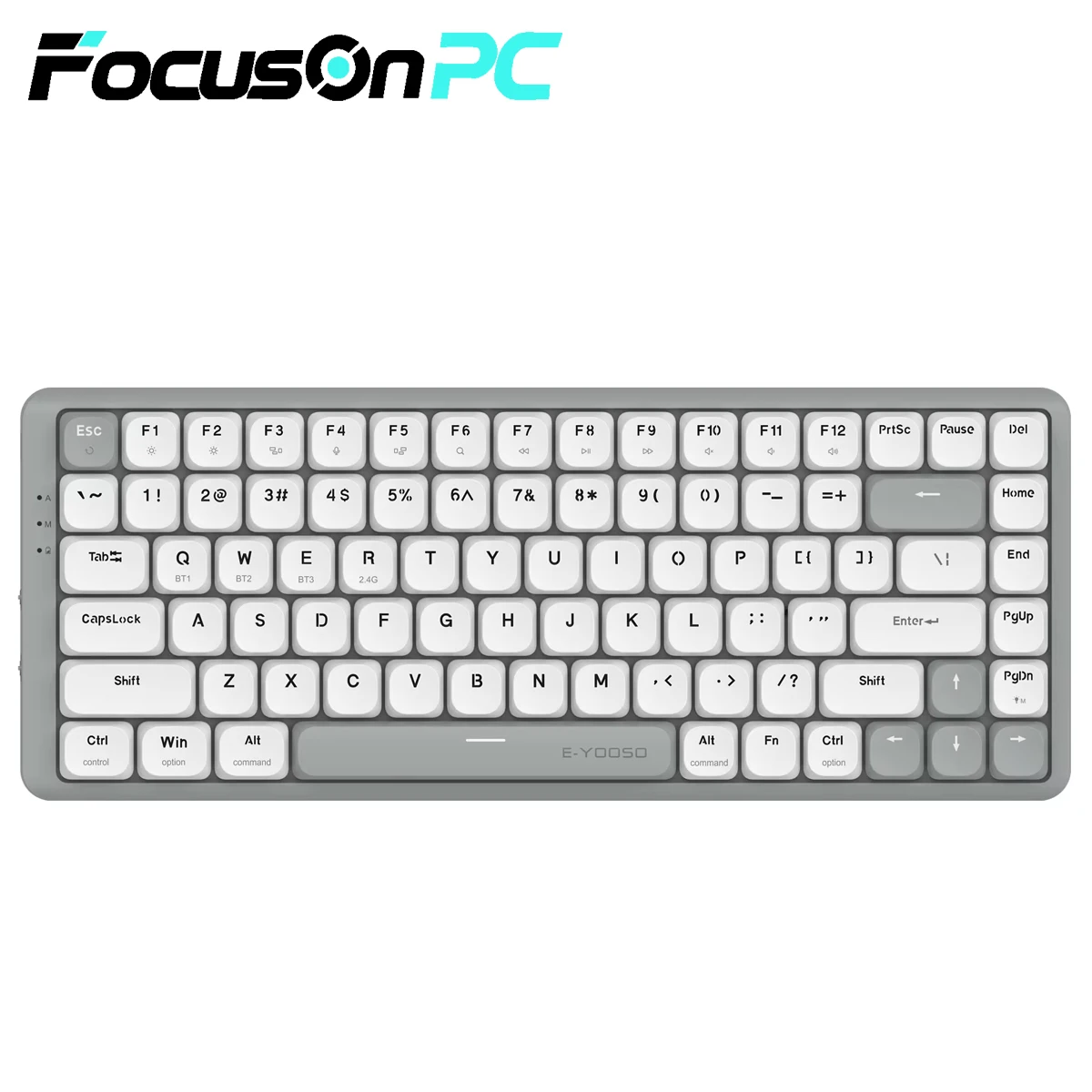 FocusOnPC Z84 Slim Mechanical Gaming Keyboard Support Bluetooth 5.0 Wired Wireless USB 2.4G 84 Key Gamer for Computer PC Laptop
