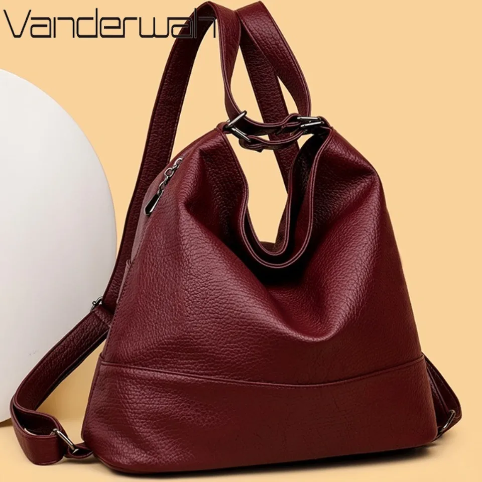 High Quality Leather Backpack Women Travel Bagpack Female Large Capacity School Backpack Shoulder Bags for Women 2026 Sac A Dos