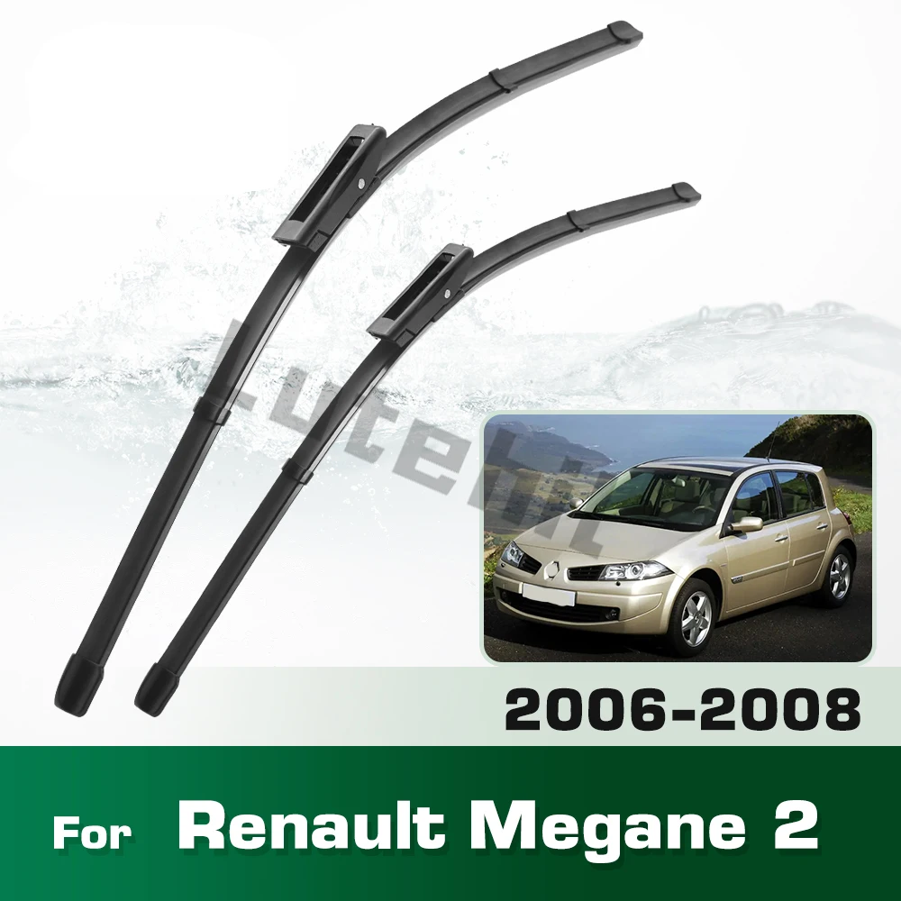 Scheibenwischer LHD Frontwischerblätter für Renault Megane 2 MK2 2006–2008 Windschutzscheibe Windschutzscheibe Fenster Auto Regenbürsten 24"+18"