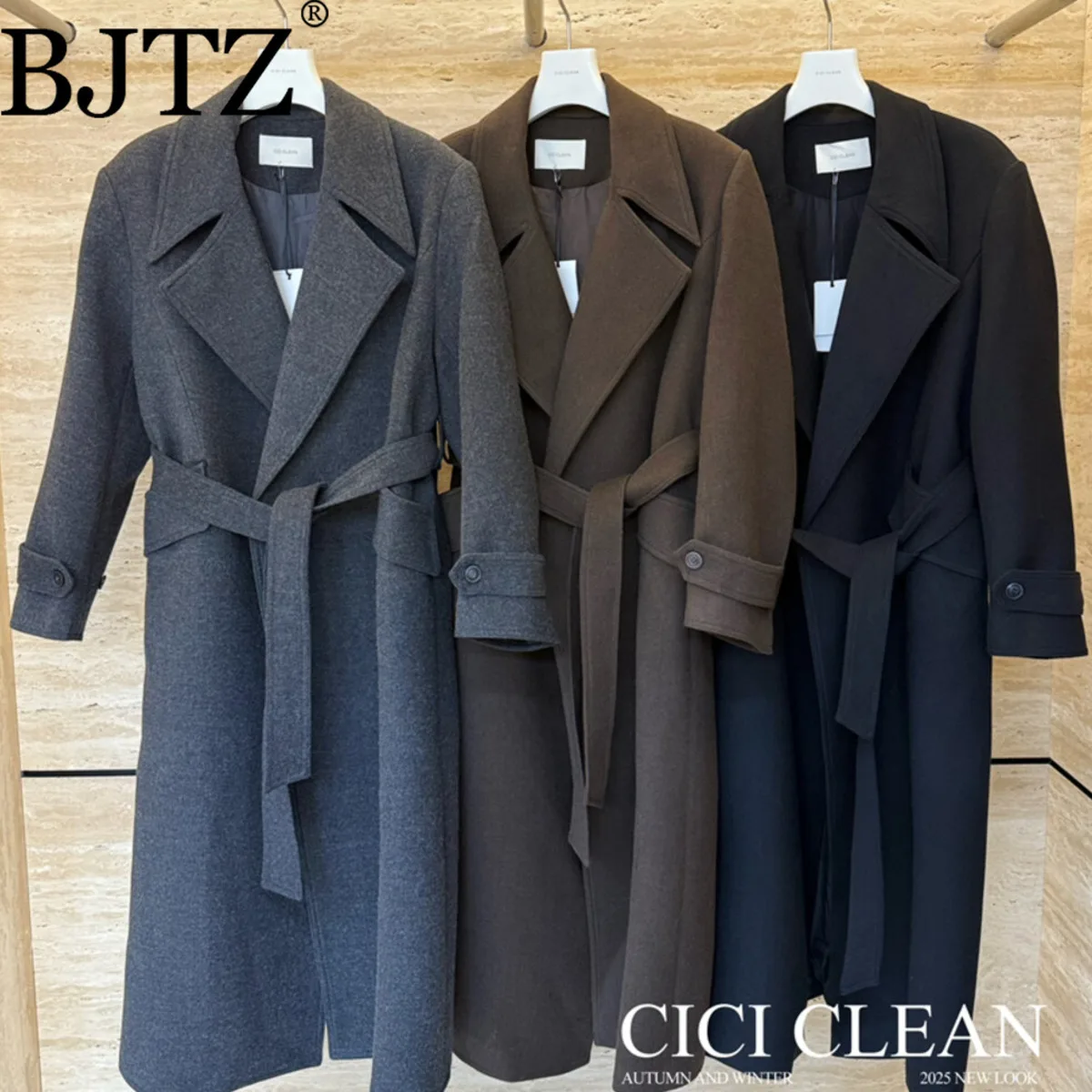 

BJTZ 2025 Women's New Style Leather Coat - Simple And Fashionable - High-end Brand - High-Quality Wool Coat