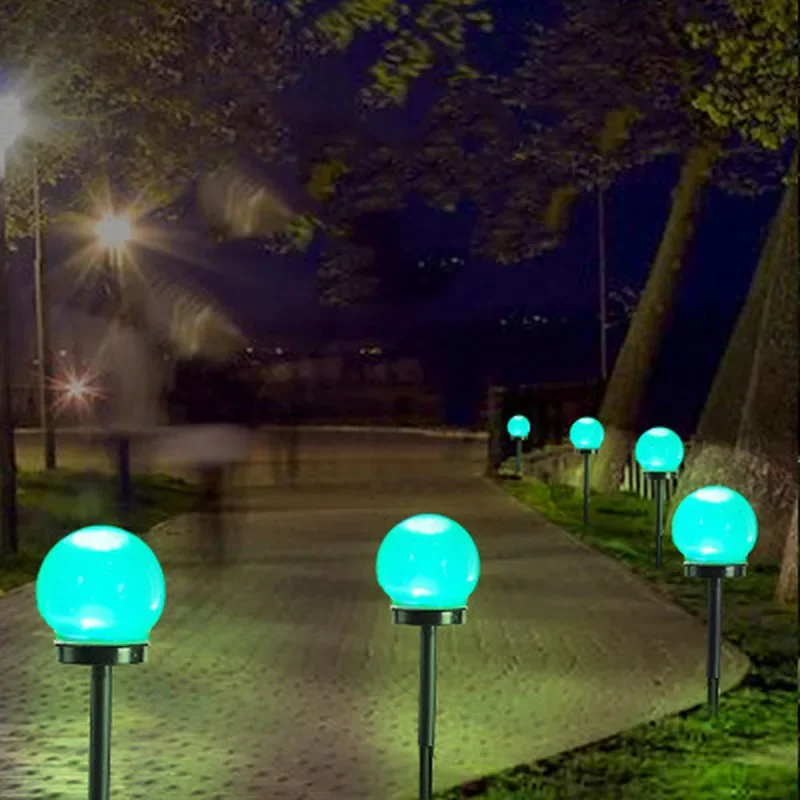 Professional Solar Garden Light LED Lawn Lamp for Outdoor Road Walkway - Automatic Light Control, Ball Shape (1pc)