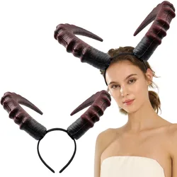 Pièce de Sauna en Corne de Démon Noire et Rouge pour Femme, Cosplay, Animal, Gothique, Diables, Bœuf, Vêtements d'Halloween, Carnaval, ix, Costume, Accessoires