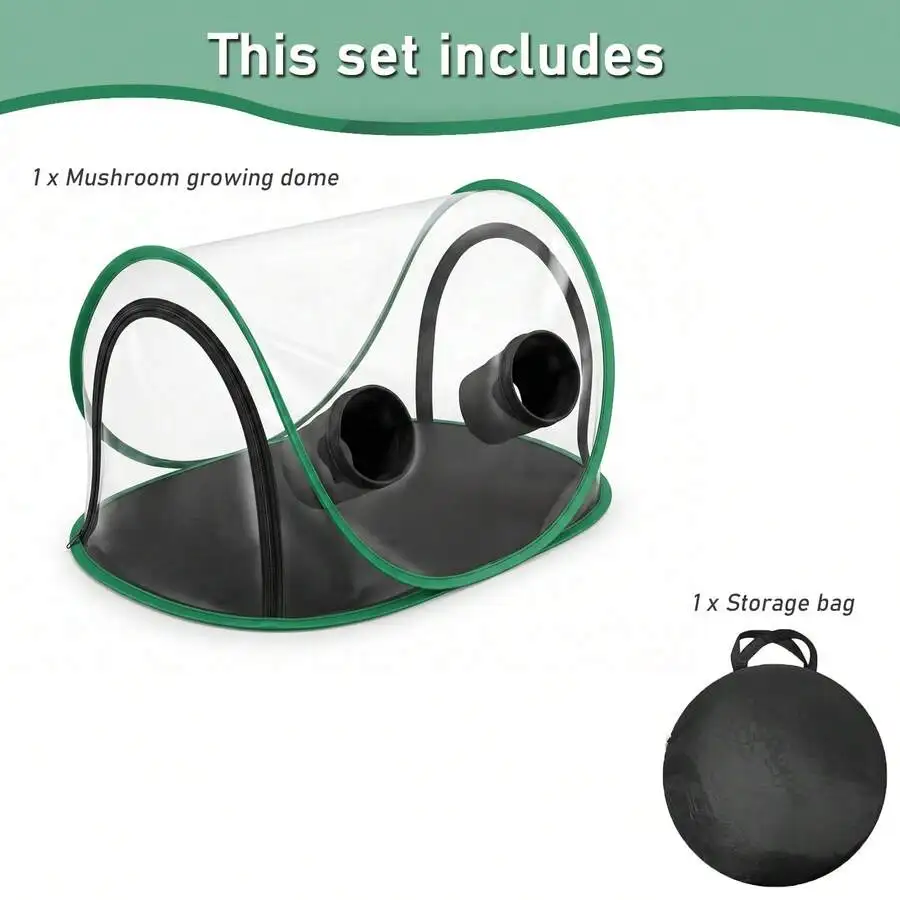 1pc Clear PVC Portable Mini Greenhouse Tent For Indoor Plant Seedlings & Mushroom Growing, Foldable Moisture-Resistant Oxford Ba