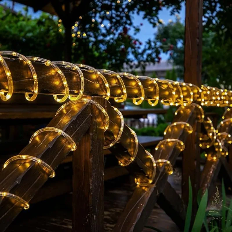 

300LED Solar Rope Strip Light Outdoor Waterproof Fairy Light Strings Christmas Decor for Garden Lawn Tree Yard Fence Pathway