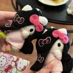 Yamamura Sadako Hello Kitty Blackskin Hawaiian Plush Filled Keychain Bag Pendan Scared Halloween Couple Gift Children's Toys