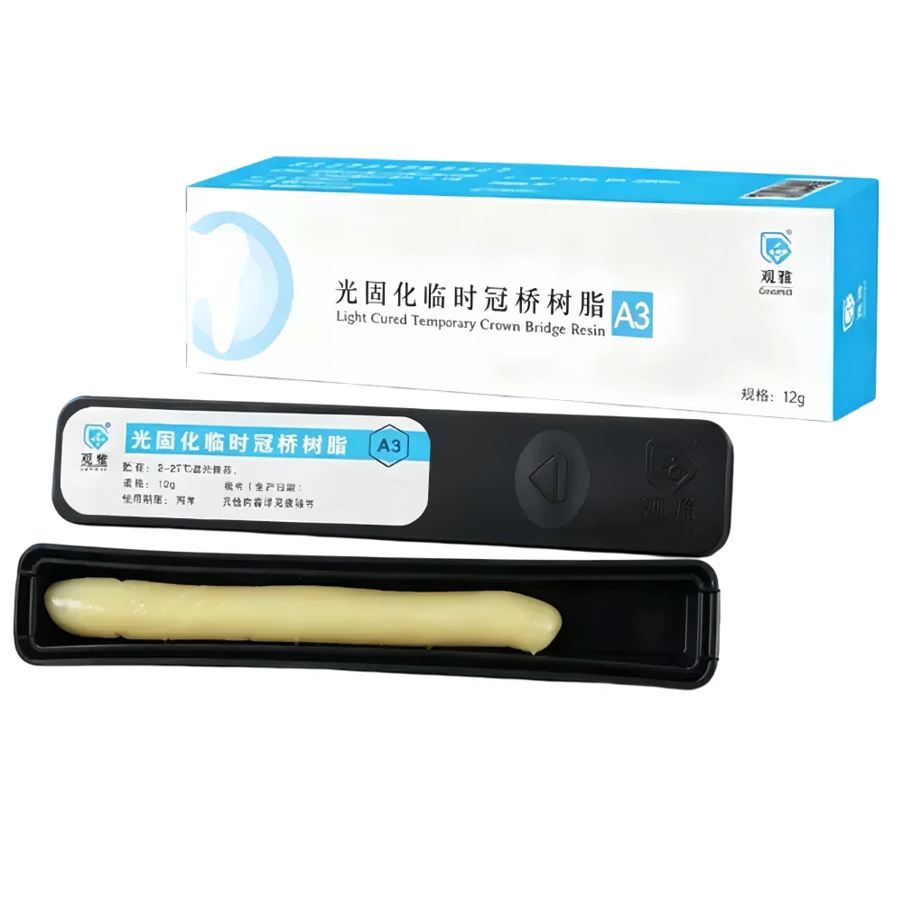 Light Cured Temporary Crown Bridge Resin A2/A3 Shade Material for Dental Inlay Relining Temporary Restoration Clinic Material