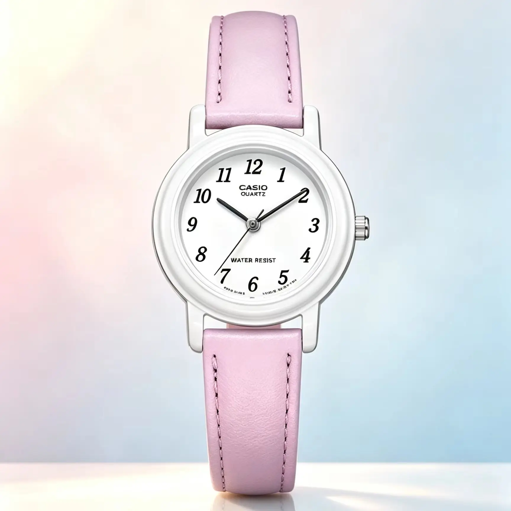 Casio LQ‑139L Ladies Quartz Wrist Watch | Resin Case | Genuine Leather Band | Daily Water Resistant Analog Casual Dress Watch
