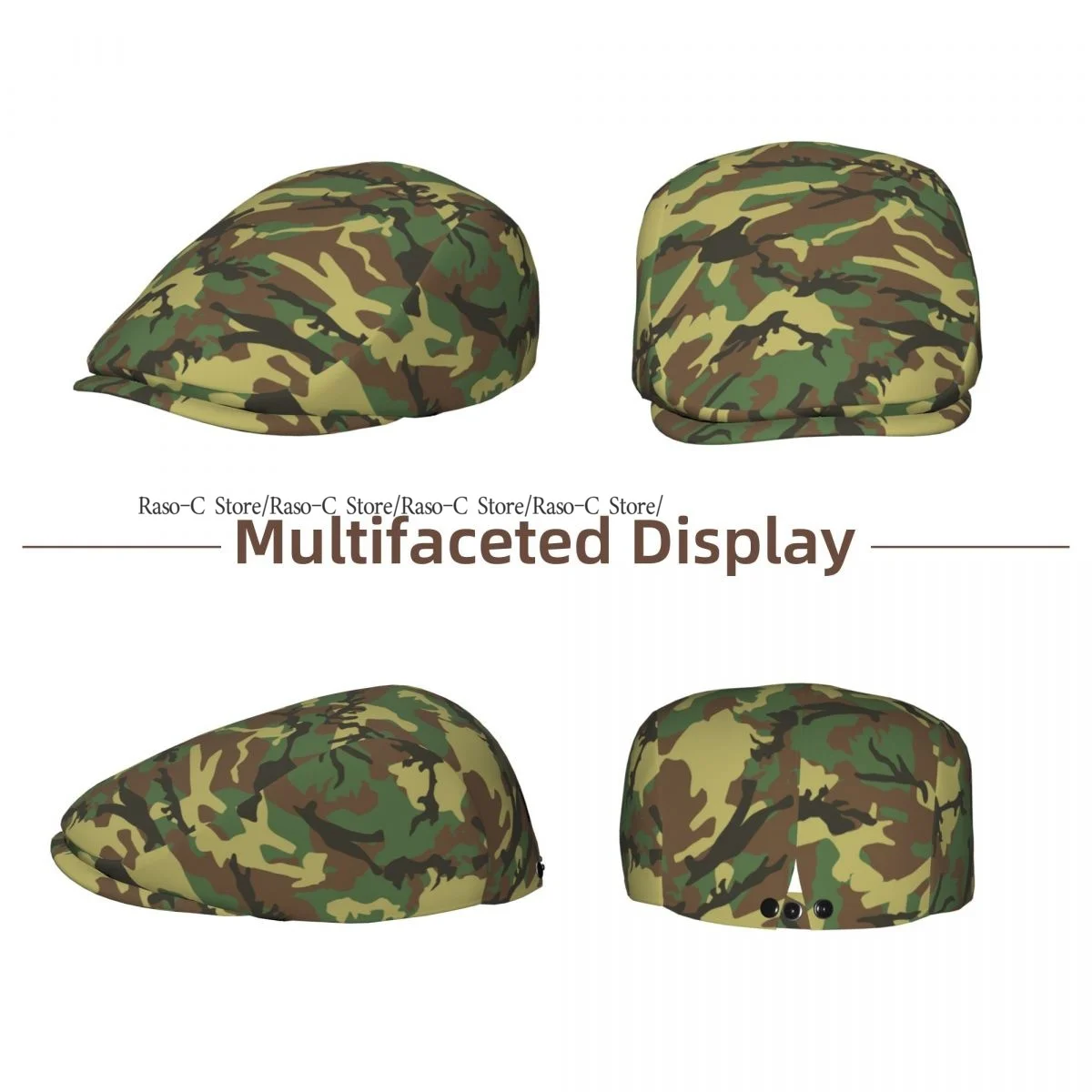 Camouflage Men Women Newsboy Cap Classic Forward Hat Ivy Flat Cap Daily Hat