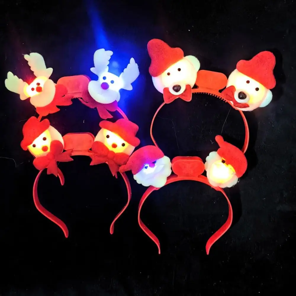 Sweet 2027 New Year Headband Optic Fiber Light Up Star Strip LED Glow Hair Bands Comfortable Colorful Cartoon Holiday Hairbands