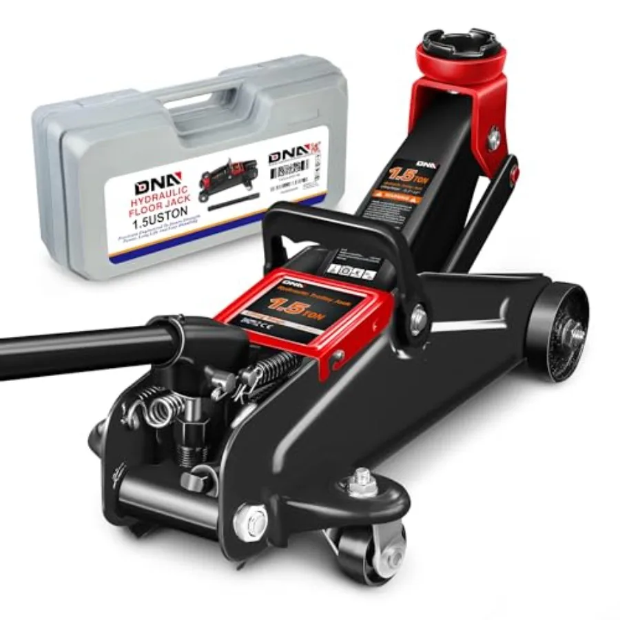 

1.5 Ton Car Floor Jack Low Profile Hydraulic Trolley Service/Floor Jack 1.5T/ 3000 lbs Ccity Lifting Range 5.3 Inch -12 Inch wi