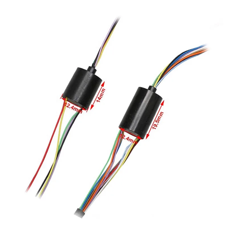 1PCS 6/12 Wires Flange Conductive Micro Slip Ring 360° Rotation with Terminal Connector 2A 220VDC/240VAC 250RPM Double Contact