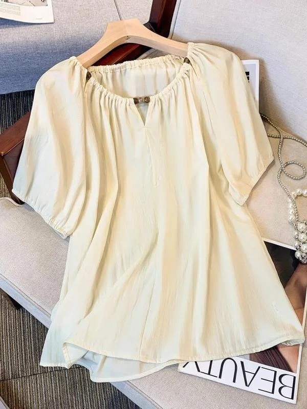 camisa-feminina-plus-size-de-manga-curta-para-o-verao-nova-solta-com-design-de-micangas-blusa-bolha-com-bolso-e-lenco