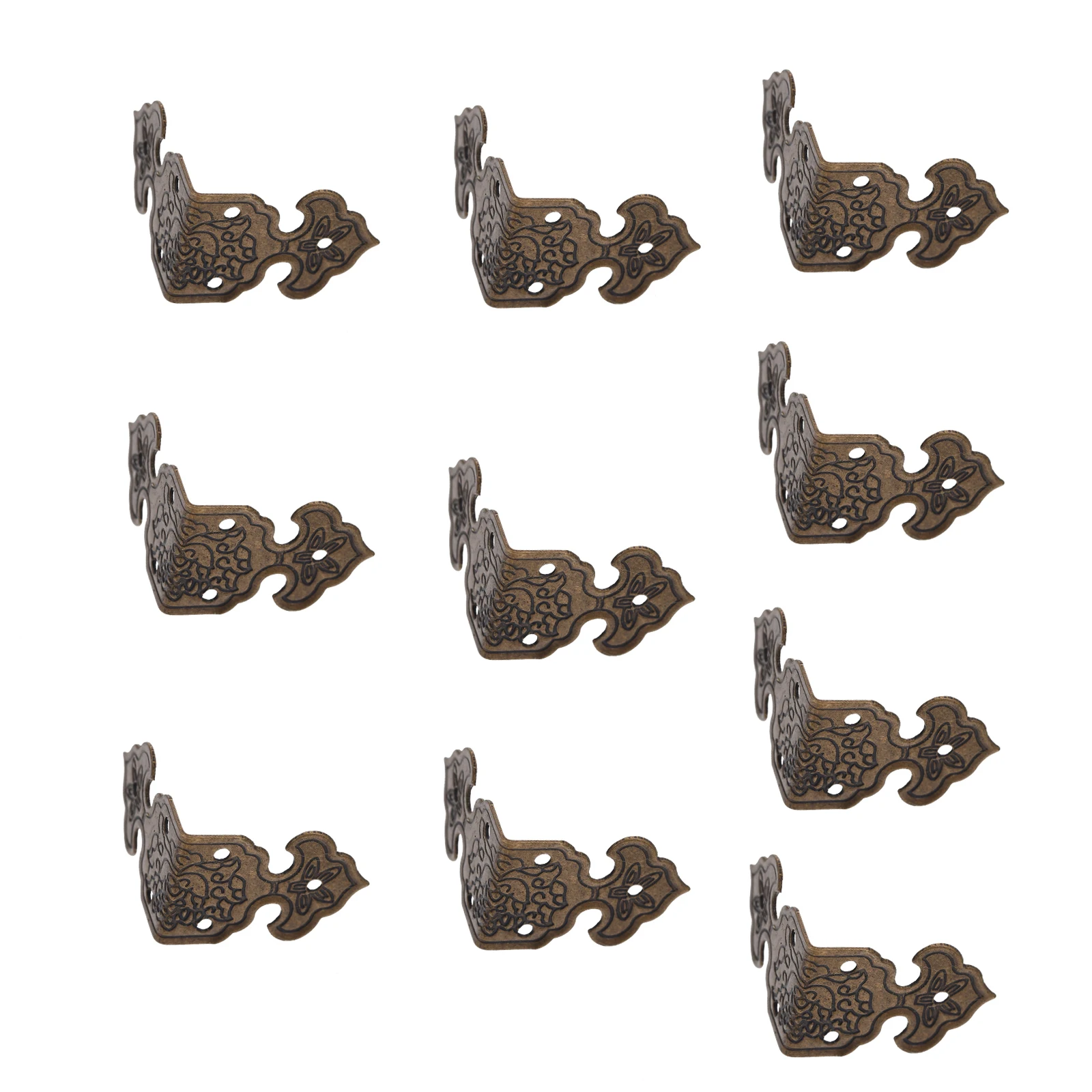 

10pcs Metal Corners Box Corner Protectors Vintage Style Furniture Accessories Brown Case Guards Box Safety Guard Jewelry Case