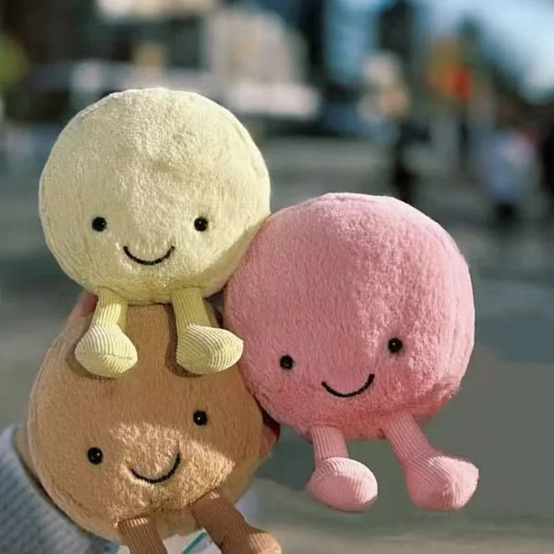 Jellycat en Stock, nuevo producto, bonito macarrón de postre, bolsa de juguete de peluche limitada de tres colores, muñeca decorativa colgante para regalo de niñas