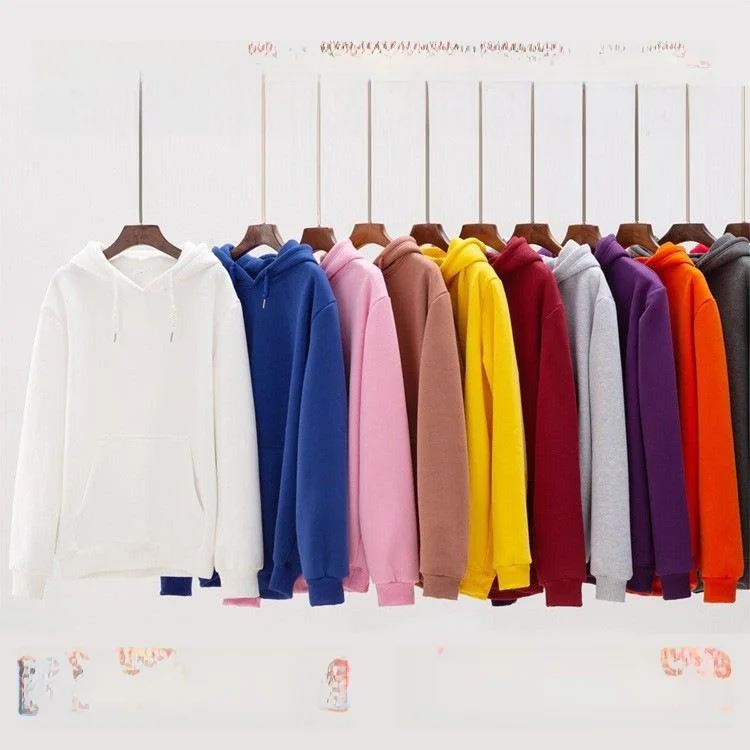 LiangJin Thiened Fce Hoodie Set for Women Pure Color Cotton Jaet Sweatirt with Hat Casual Comfortable ex Suit