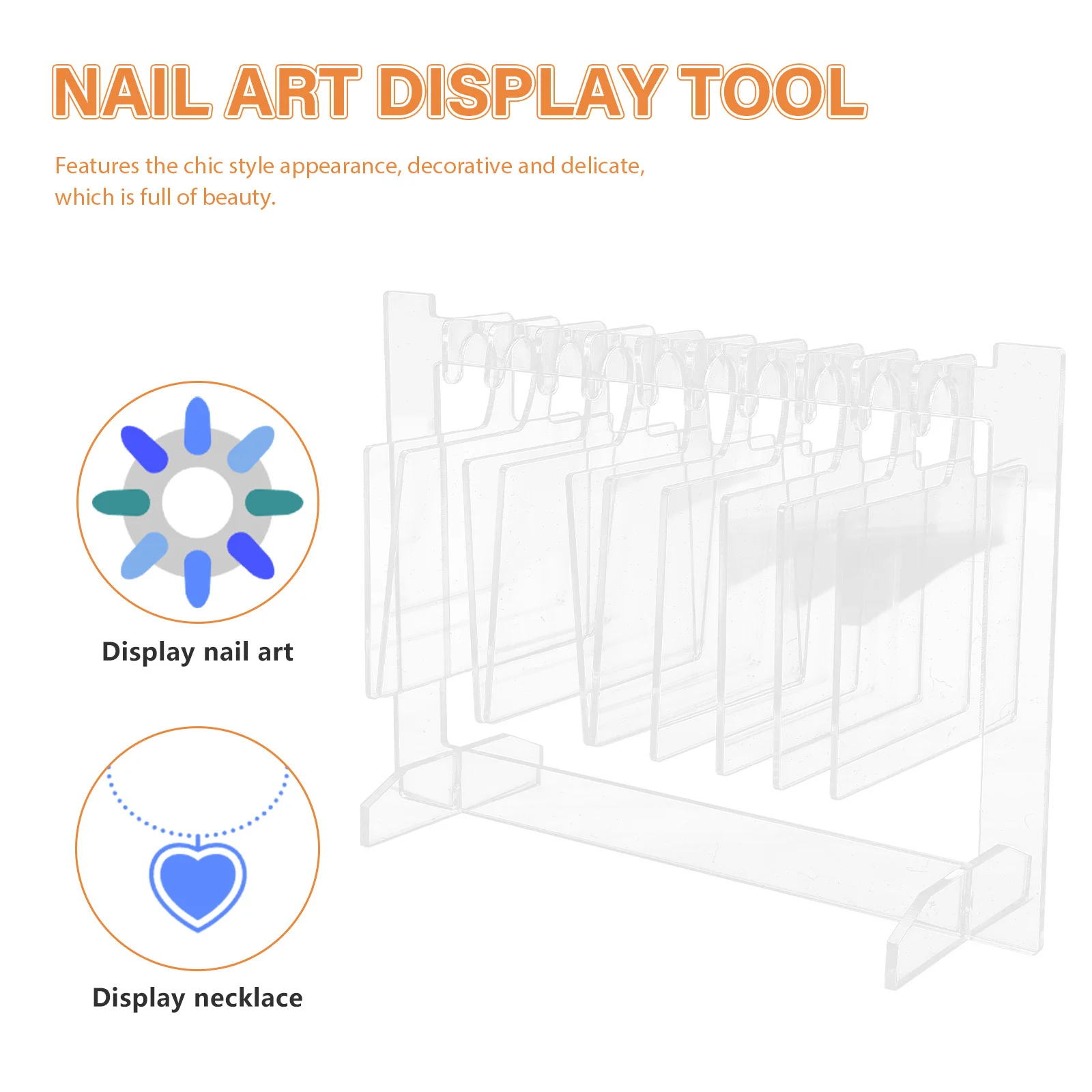 

1Set False Nail Tips Display Stand Acrylic Nail Art Display Board Portable Manicure Sample Holder Manicure Supplies