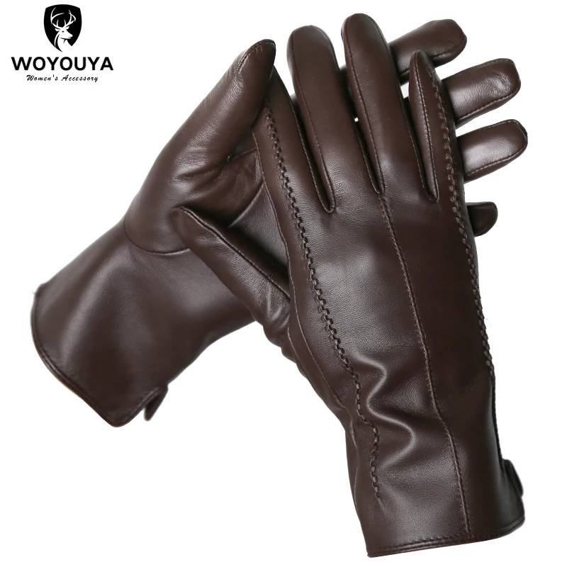 Touch Screen leather gloves,high-end leather gloves women,Genuine Leather winter gloves,Keep warm women\'s leather gloves-2226