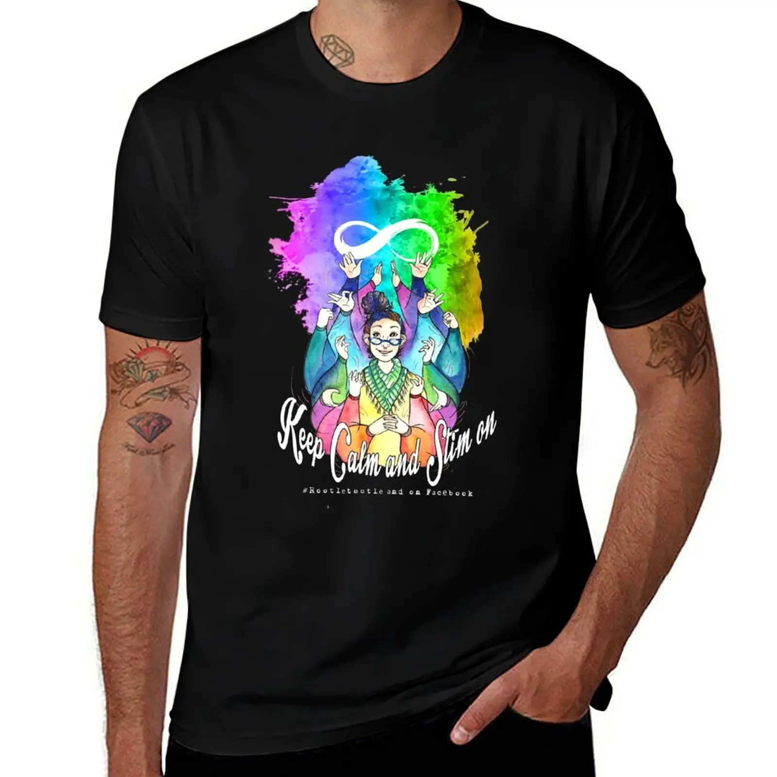 ¡Mantén la calma y sigue adelante! Camiseta Básica de Color Sólido de Manga Corta de Algodón