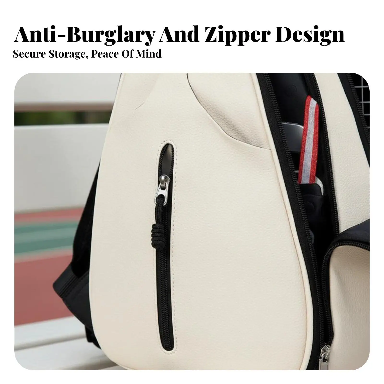 Tennis Crossbody Bag Large Capacity Crossbody Racket Bag Padded Compartment Crossbody Tennis Backpack for Women, Men, Sports
