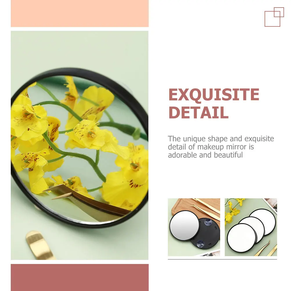 กระจกขยาย 3 ชิ้น พร้อมที่ยึดแบบสุญญากาศ กระจกแต่งหน้าแบบยึดแน่น สำหรับห้องนอน โต๊ะเครื่องแป้ง เครื่องมือสำหรับการดูแลตัวเองขณะเดินทาง