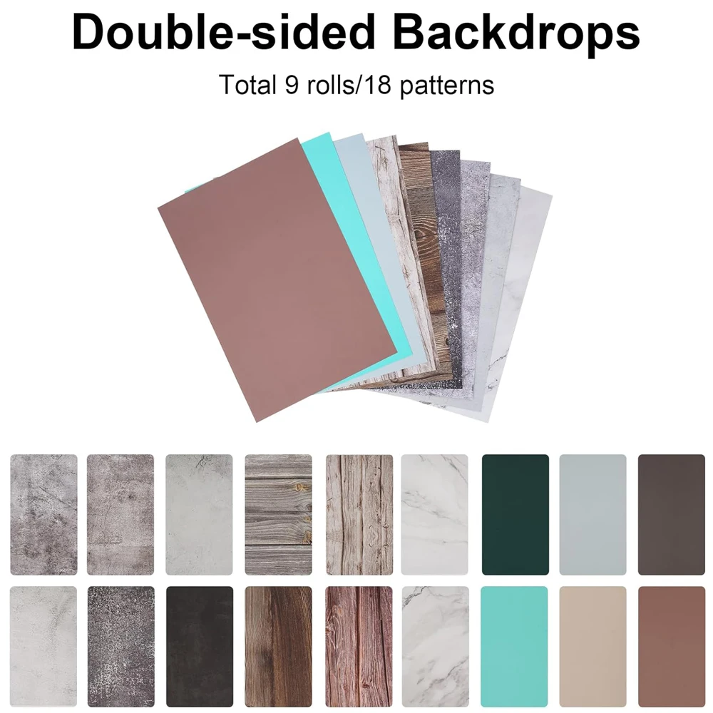 Selens Photography Backdrops Board Kit Photo Background Food Photography 9 Double-Sided Background Paper Photography Accessories