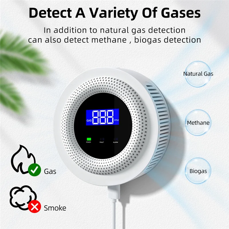 A66F-Tuya Wifi كاشف تسرب الغاز الطبيعي تسرب الاستشعار إنذار الصوت التحكم عن بعد حماية الأمن المنزل الذكي سهلة الاستخدام