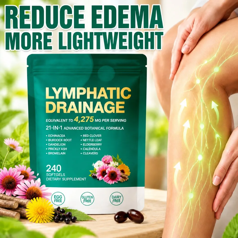 Lymphatic Drainage Softgels Promote Lymph Flow Reduce Edema Boost Immunity & Detoxification 21-in-1 Echinacea Dandelion 240Ct