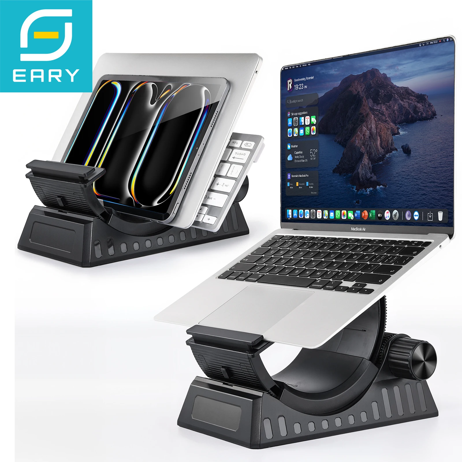 Eary Portable Laptop Stand for Desk 0-53°Angle Adjustable by
