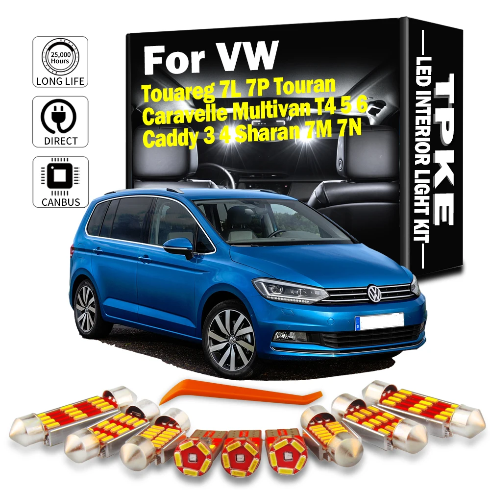 TPKE LED Indoor Light Bulbs Kit For Volkswagen VW Touareg 7L 7P Touran Caravelle Multivan T4 5 6 Caddy 3 4 Sharan 7M 7N Canbus