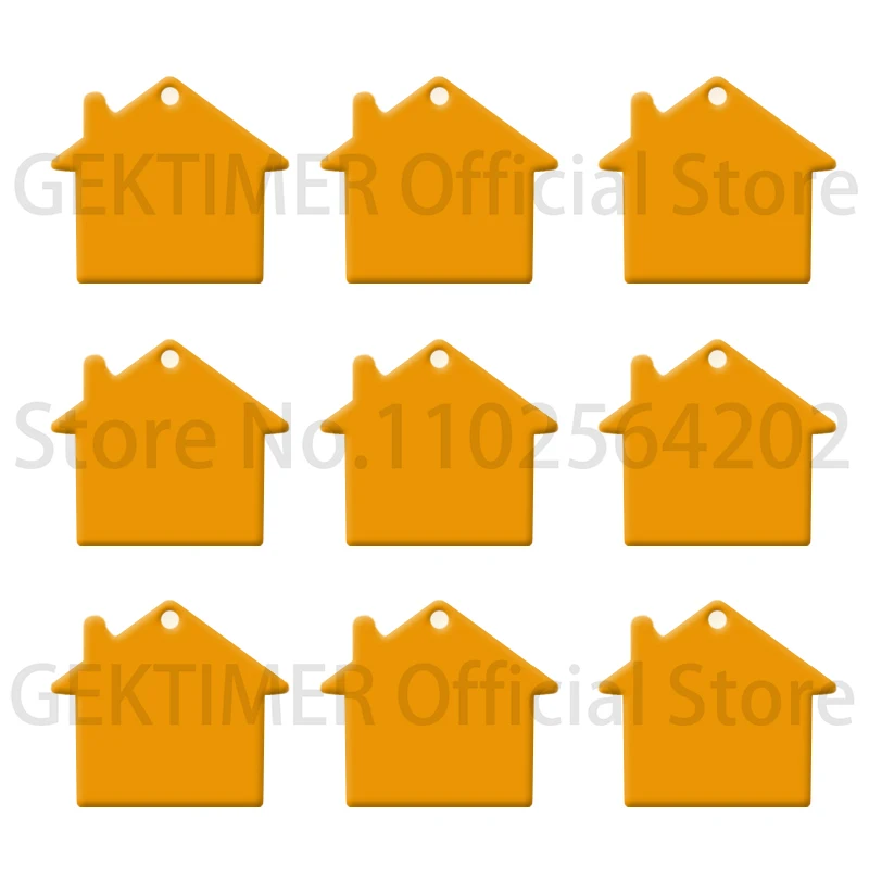 GEKTIMER 100 Piece Pet ID Tag Aluminum House-Shaped 8