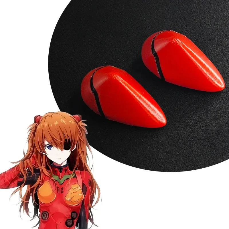 EVA Neon Genesis Evangelion Asuka Cosplay Horn-Haarspangen Anime Cos Requisiten Haaraccessoires Fans Kostüm Deko