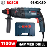 Durable Bosch GBH2-28 Rotary Hammer with Case, Includes SDS-Plus Bits, 800W Power for Efficient Concrete Drilling
