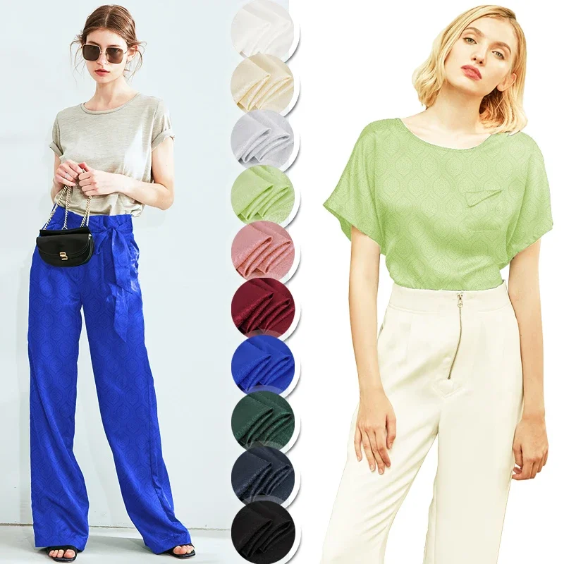 

118 см, ширина 19 мм, жаккардовая эластичная белая, черная, красная шелковая атласная ткань, подходит для шитья своими руками, летнего платья, юбки, рубашки, брюк JH169