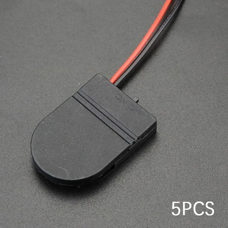 （NEW）5PCS Single Slot CR2032 CR 2032 Button Coin Cell Battery Holder Case Cover With ON-OFF Switch leads Wire 3V Battery Box