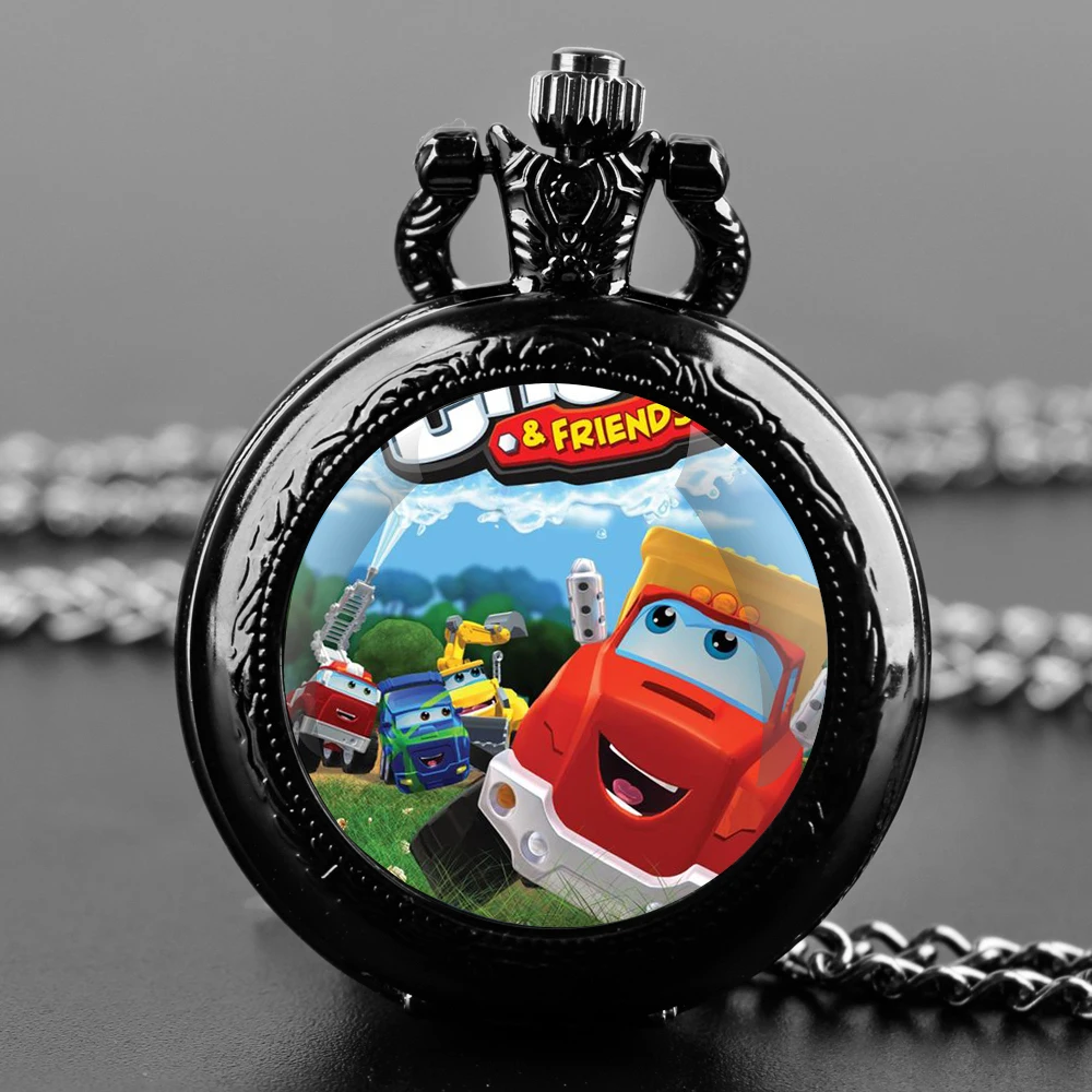 Cartoon Design Necklace Quartz Pocket Watch Arabic Numerals Men's Souvenir Gift Collection Powerful Jewelry Gift