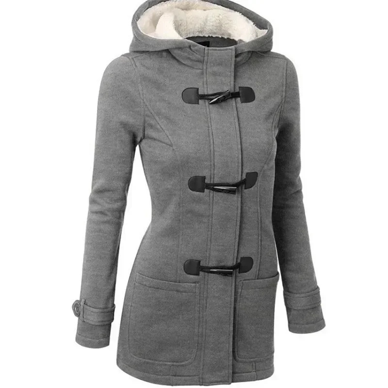 Women Basic Jackets 2025 Camel Coat Spring Autumn Women's Overcoat Zipper Horn Button Outwear Jacket Female Ooded Coat Plus Size