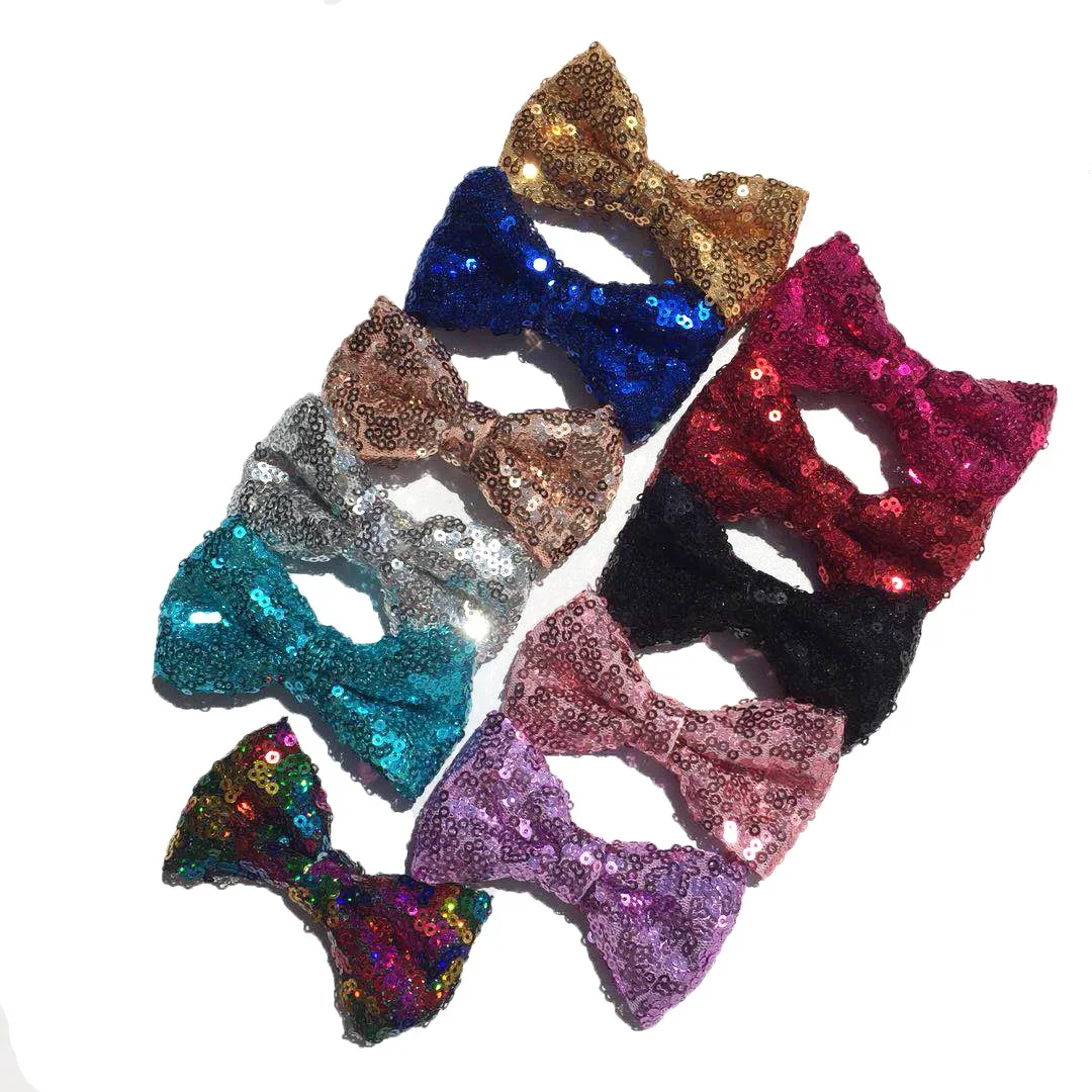 Sequin Bowknot Bow Tie Fashion Hairbow Hairclip Hair Accessories Barrette Hairpin Decor   Party Birthday Christmas