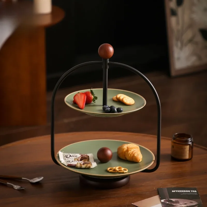Green U-shaped cake rack | Dessert ornament, tray wedding European dessert display stand Cold meal afternoon table