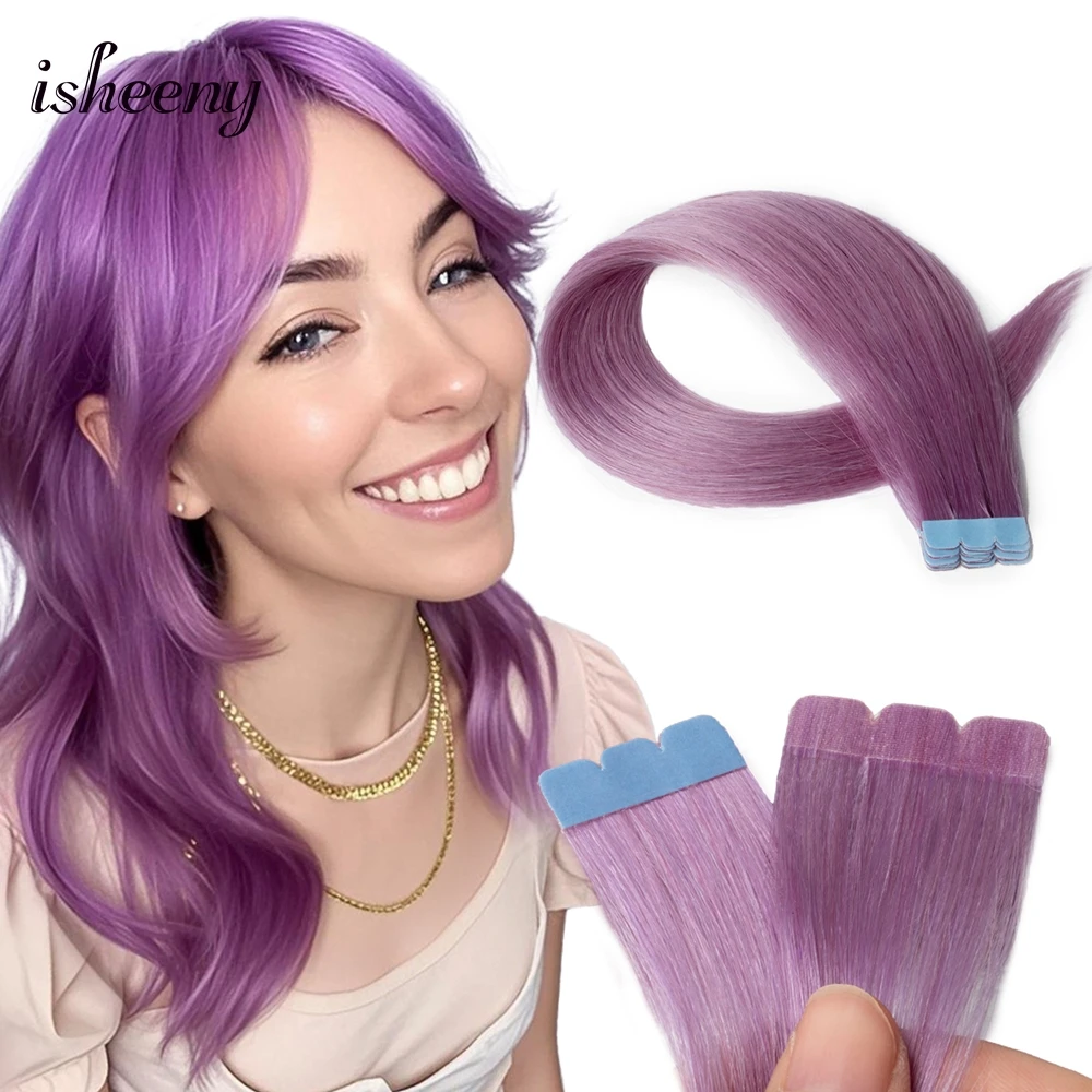 

Isheeny 12-20 дюймов мини-лента из человеческих волос необычных цветов натуральная прямая бесшовная лента для наращивания волос для волос Outlet