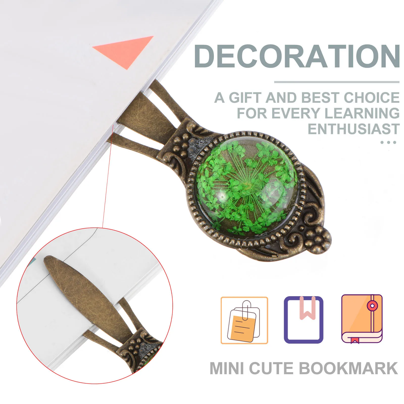 

10pcs Mini Glass Owl Metal Bookmark Vintage Cartoon Book Marker Book Holder Stationery Office School Supplies