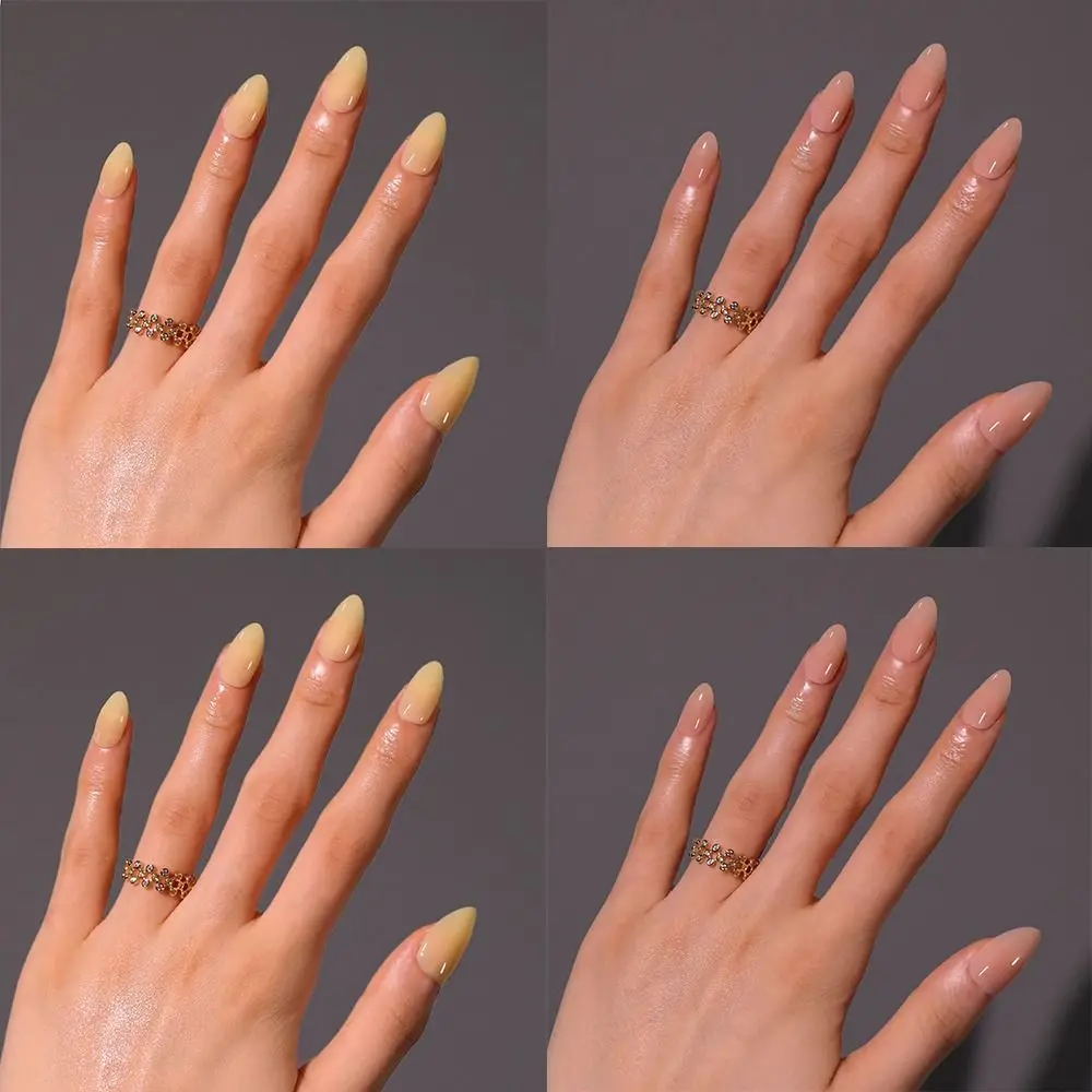 Sztuczne paznokcie do manicure, długie, migdałowe, proste, jednolite kolory, naklejane, francuskie, odpinane tipsy dla kobiet.