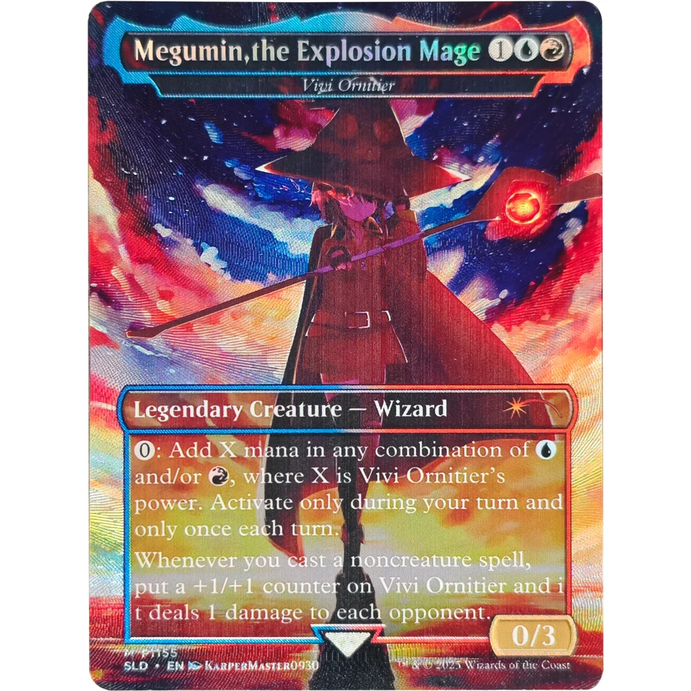 

Anime Collection Card 2025 Wizards of The Coast Megumin The Explosion Mage Secret Lair Drop SLD 155 Refractive Color Flash Card