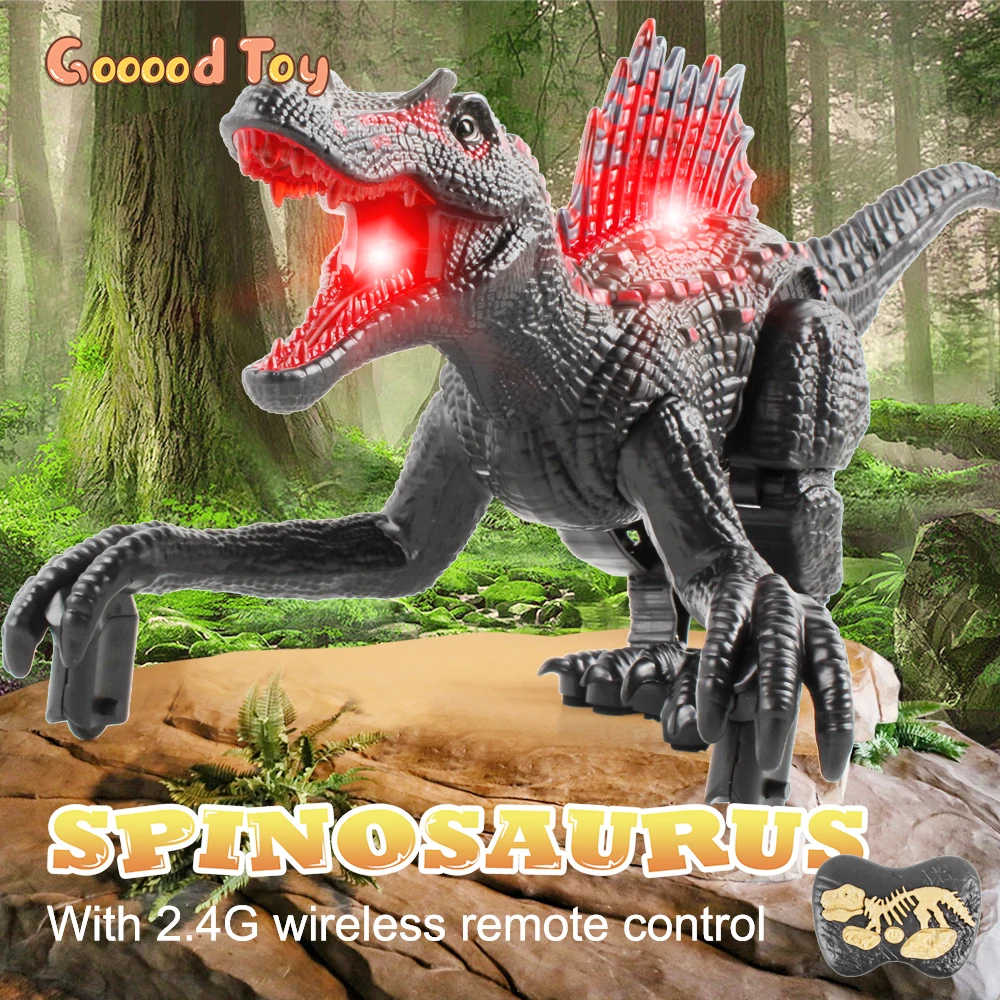 

Rc Robot Toy Dinosaurs Smart Electric 2.4G Remote Control Dinosaur Simulation Spinosaurus Model Toy Light Sound Children Toys