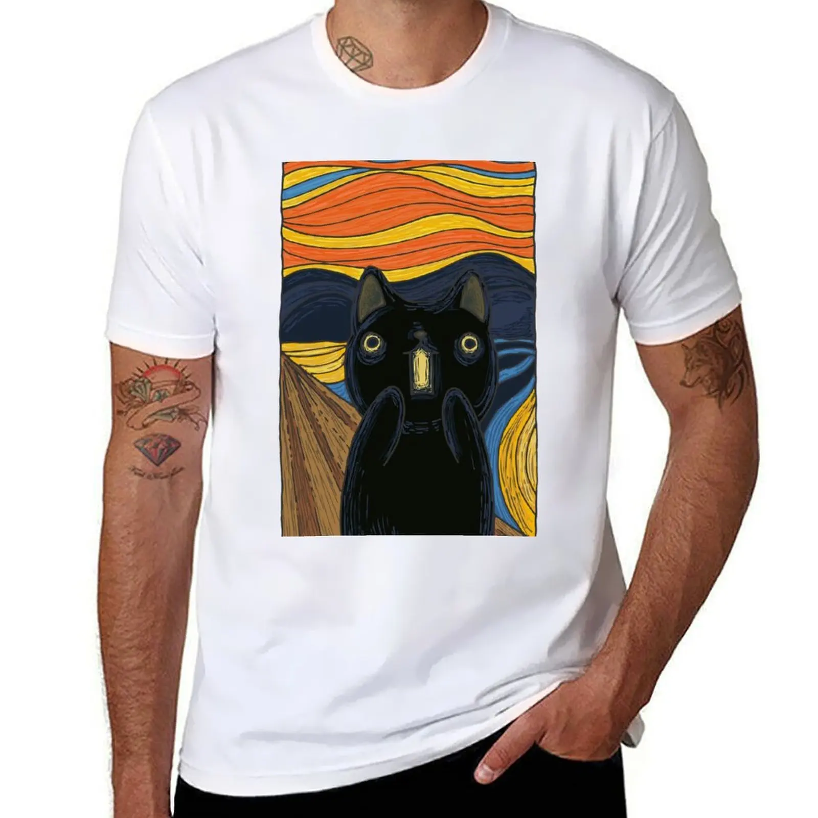 

Футболка The Meow, забавные футболки, темные юмористические футболки для мужчин, забавная футболка с рисунком