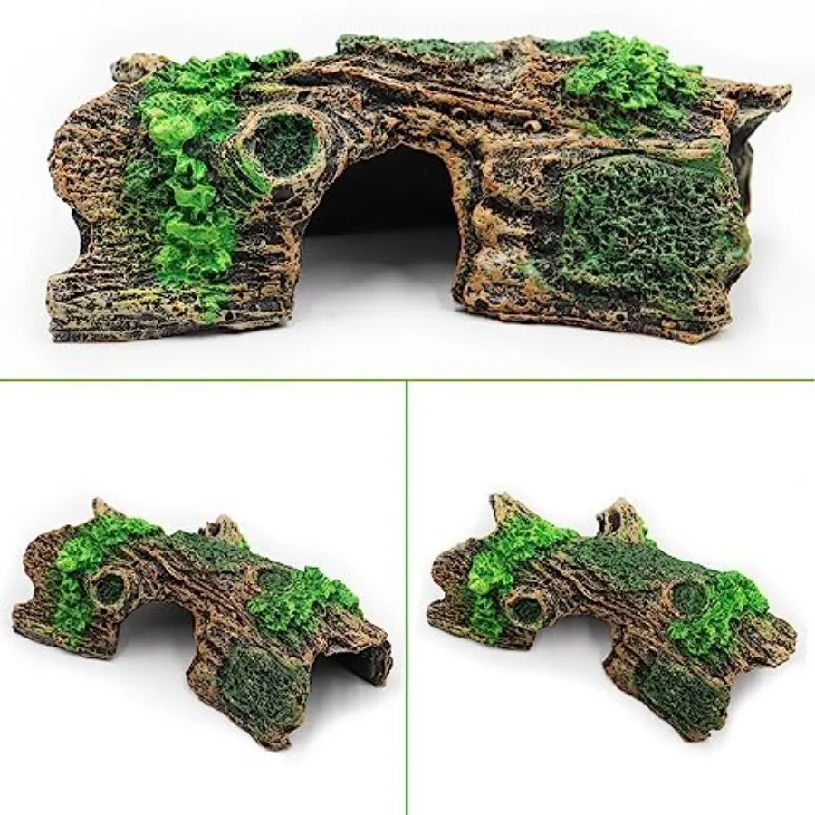 الناسك كراب تسلق لعبة حوض السمك بيتا الأسماك مخبأ الكهوف الراتنج جوفاء شجرة جذع Orment خزان أو حوض السمك الزينة تسلق