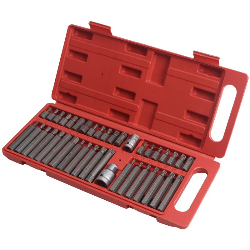 

40-piece set of chrome vanadium steel star batch set, inner hexagonal spline pattern batch set, twelve-angle plum blossom