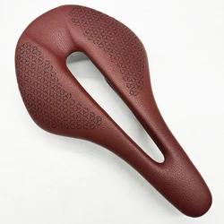 TS002 Full Carbon Fiber Brown Black Road Mountain Bike Hollow Soft Bicycle Saddle