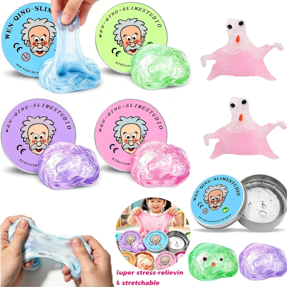 HOT Reusable Putty Liquid Crystal Bouncy Slime Toy Set Kid Safe Mud Stress Relief Toy Color Clay Handmade DIY Handgum Playdough