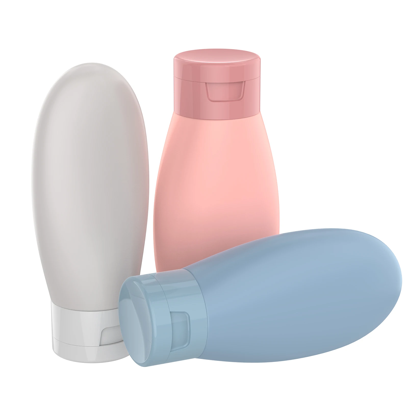 3Pcs 60ml Silicone Refillable Bottle Soft Lotion Shampoo Container Squeeze Tube Empty Bottle Portable Travel Shampoo Bottle